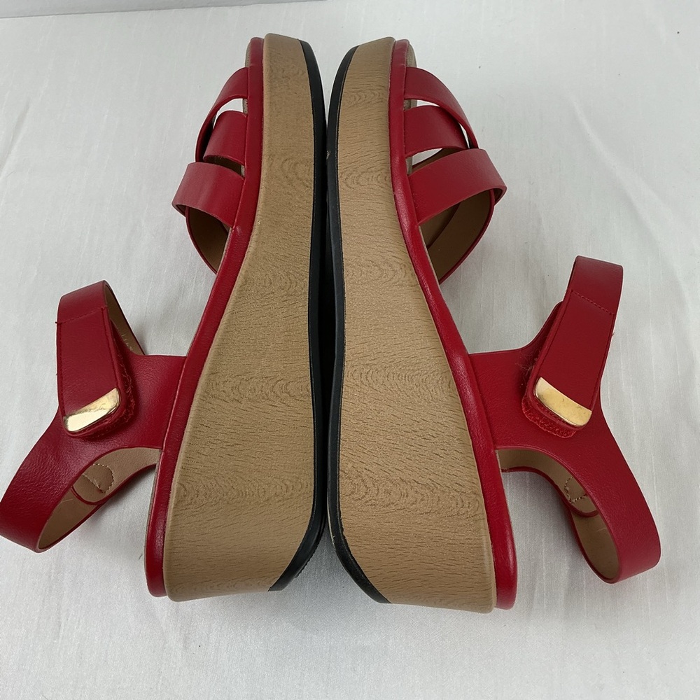 Spring Step Patrizia Red Wedge Sandals - Picture 6 of 9